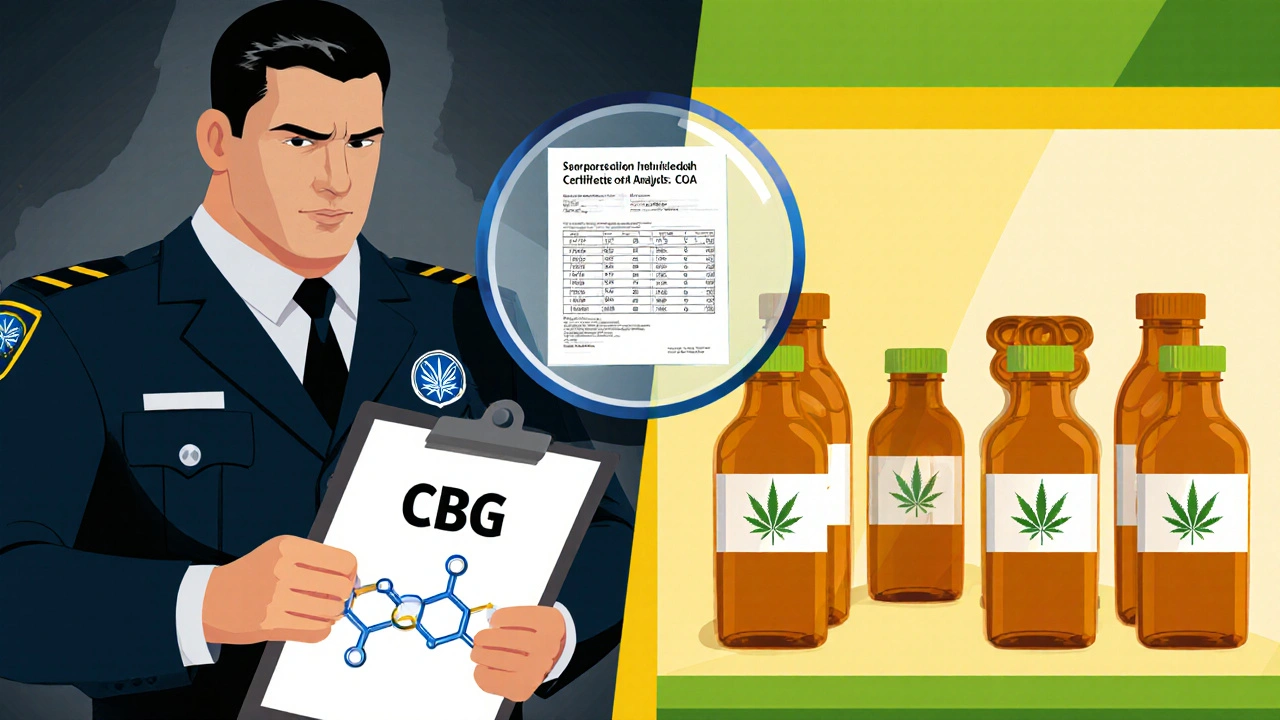 Komiksové rozdělení: agent DEA a regál s CBG doplňky.