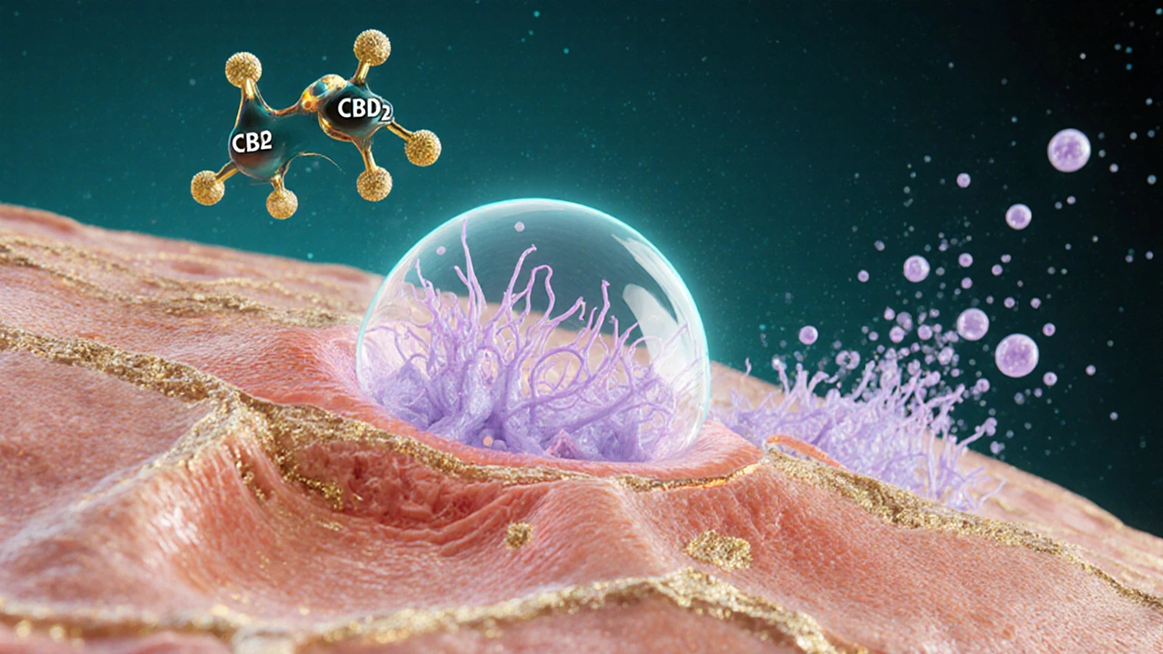 Mikroskopický pohled na regeneraci kůže pod vlivem CBD.