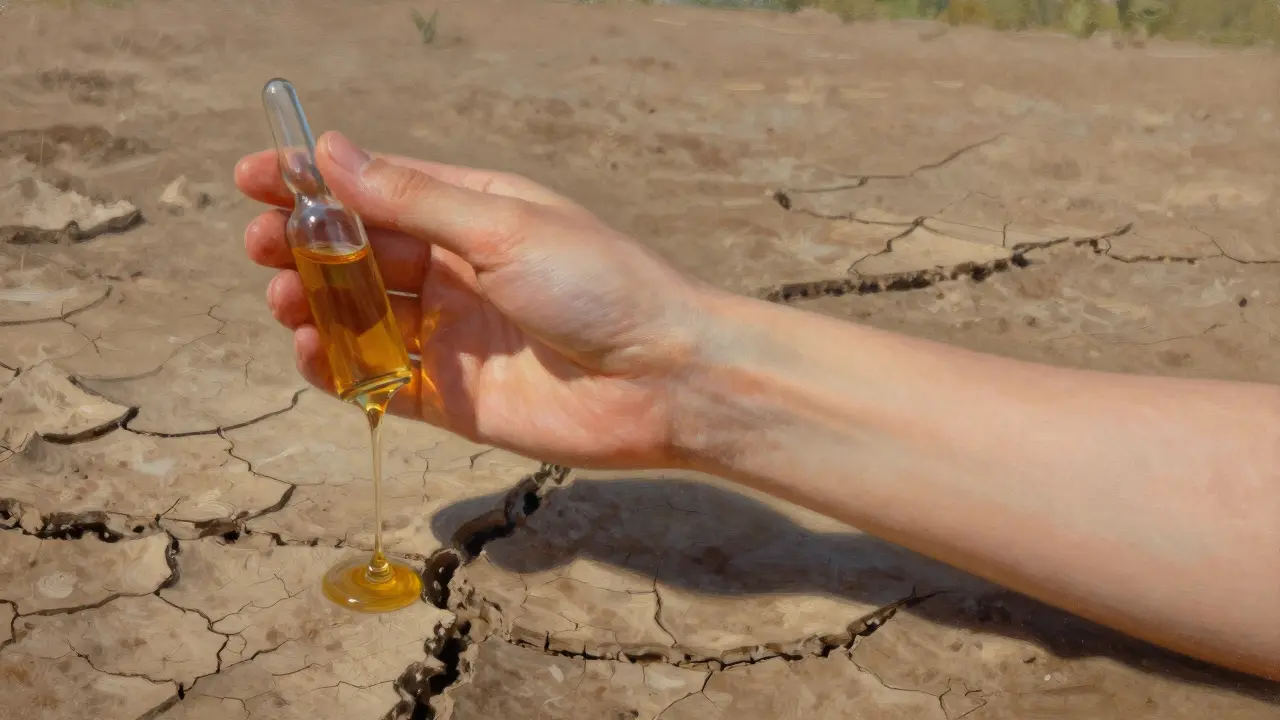 Rukou kapky CBD oleje proměňují suchou půdu v hladkou, zdravou kůži.