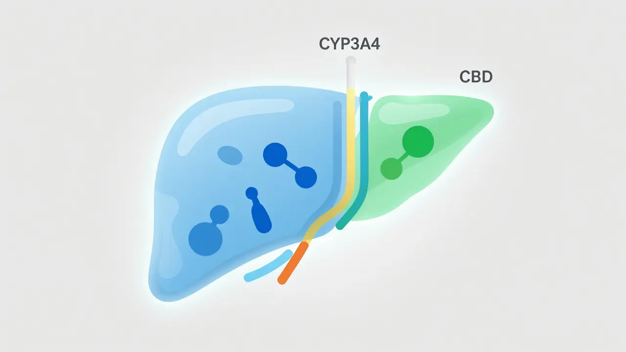 Ilustrace jater zpracovávajících alkohol a CBD enzymy