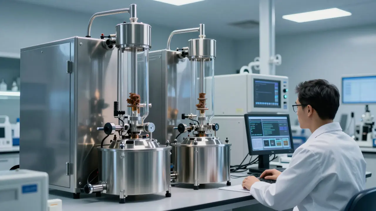 Moderní laboratoř s přístroji na extrakci CBN