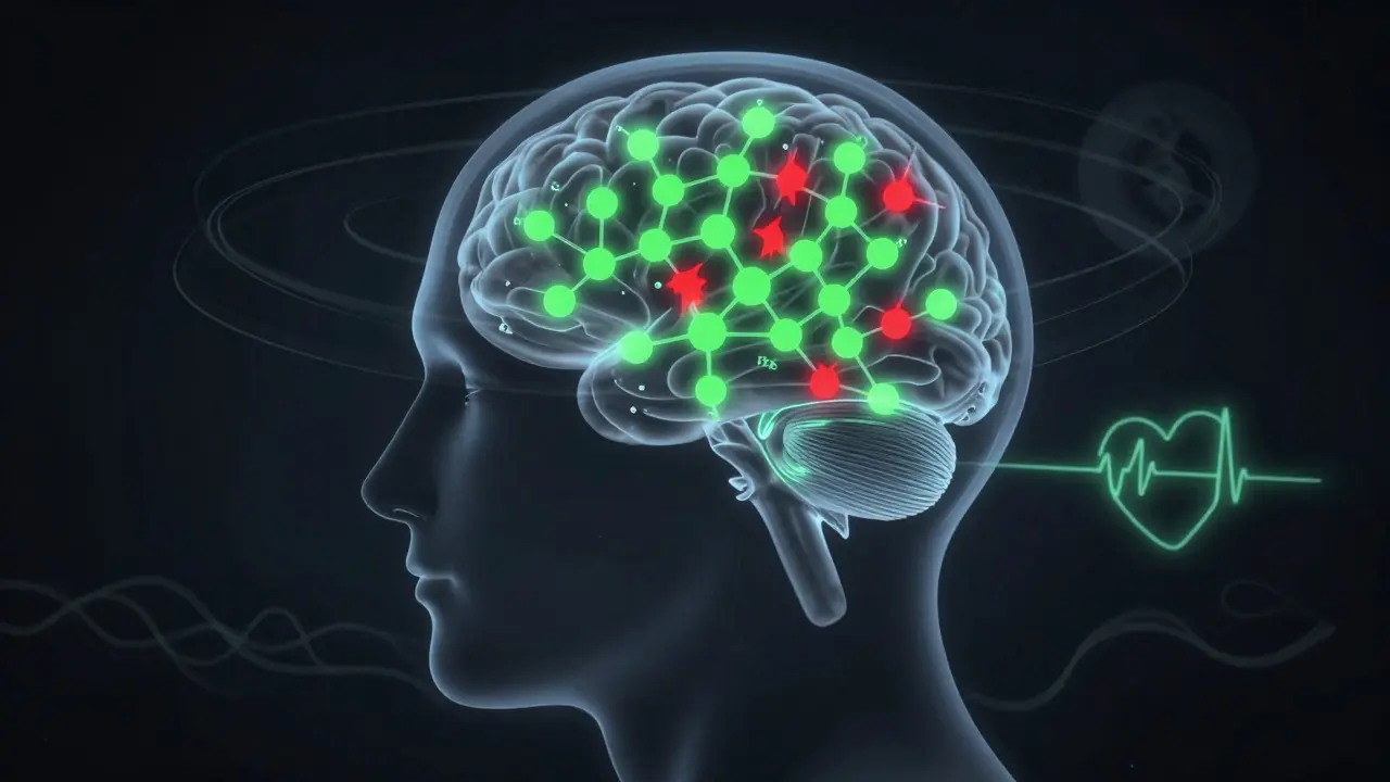 Conceptual art showing brain receptors overloaded with molecules